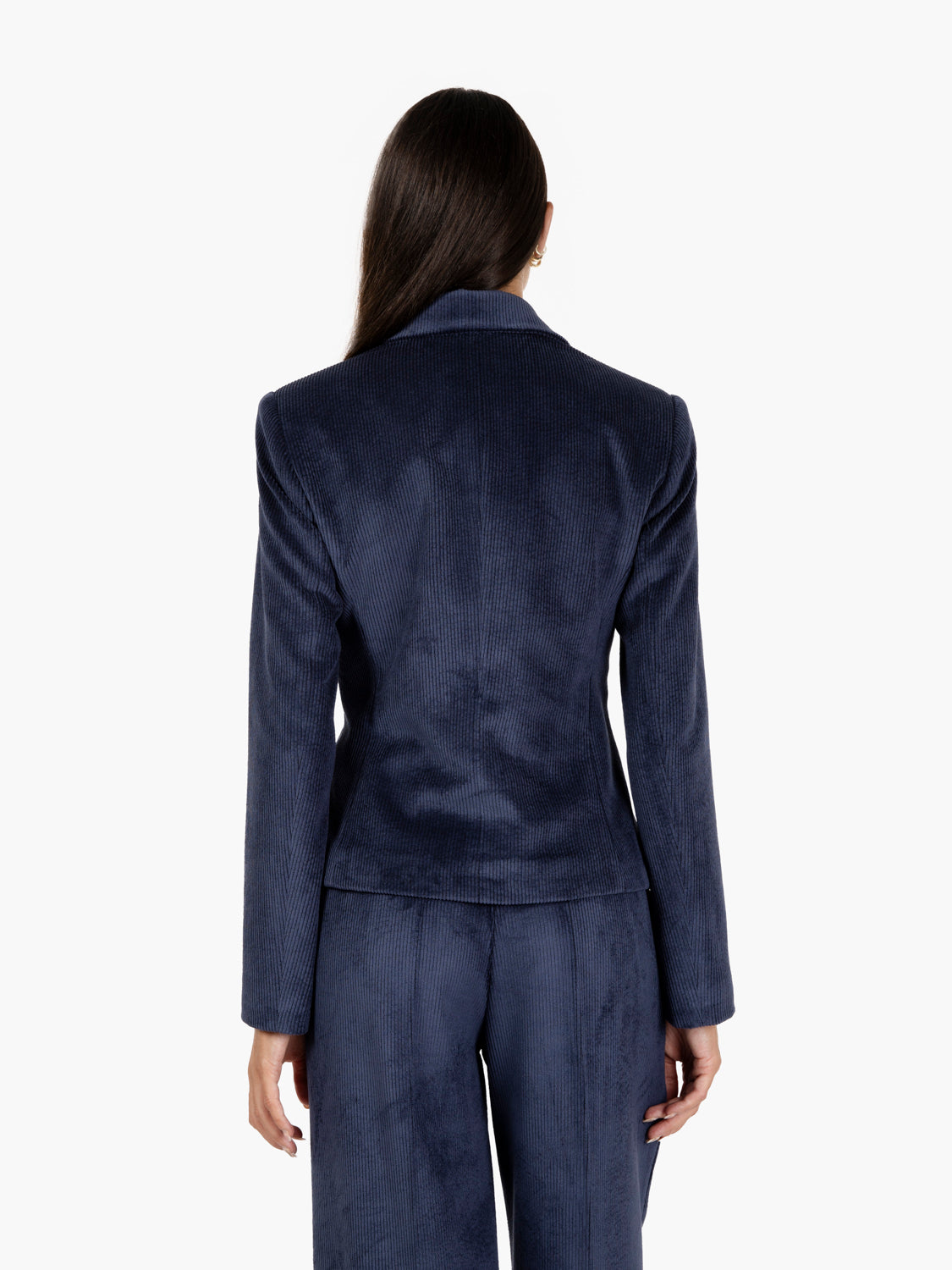 Blazer in velluto a coste blu