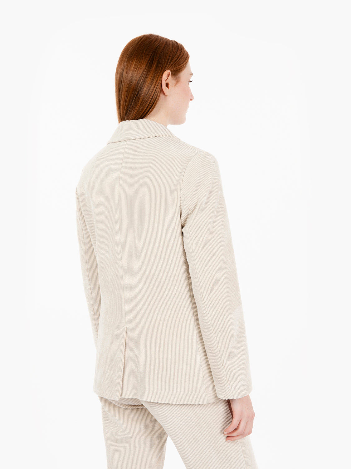 Blazer in velluto a coste crema