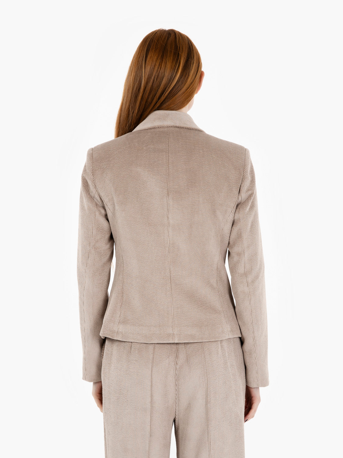 Blazer in velluto a coste tortora