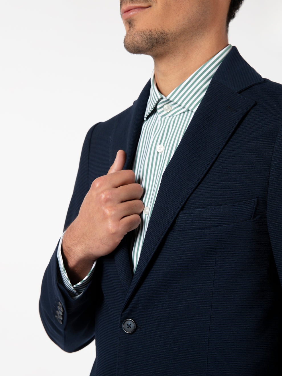 Italo navy pique blazer