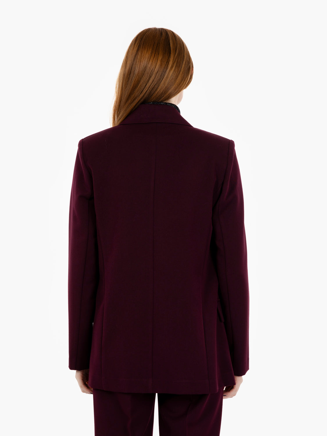 Blazer senza bottoni amarone