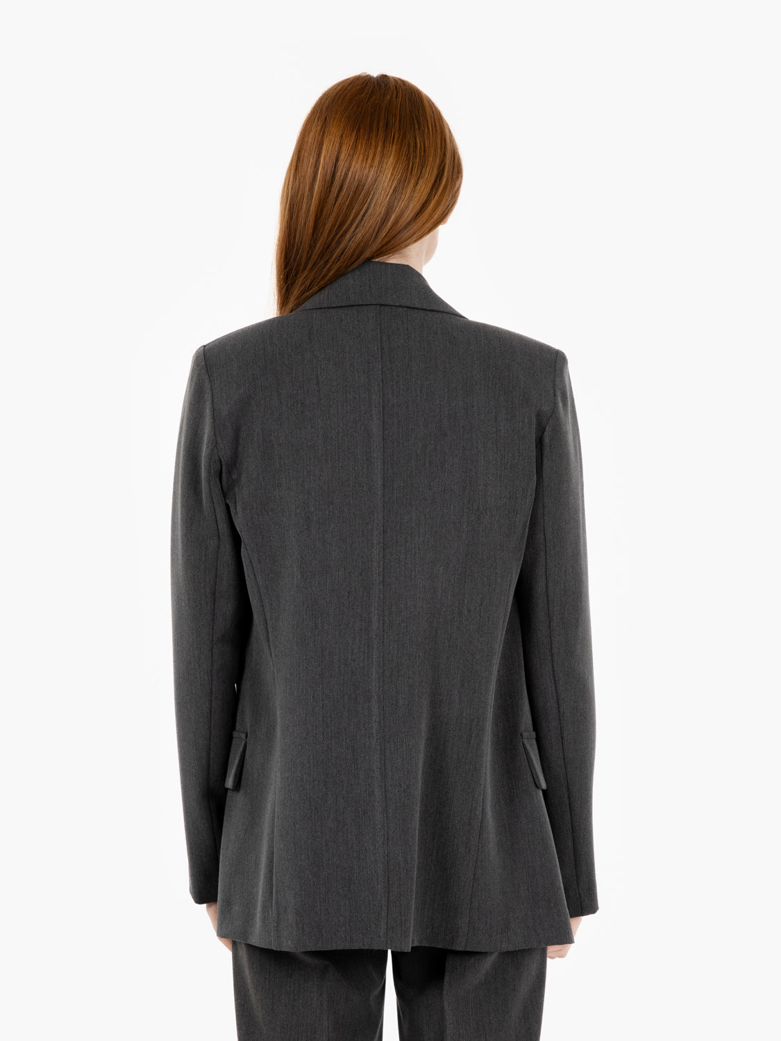 Blazer senza bottoni antracite