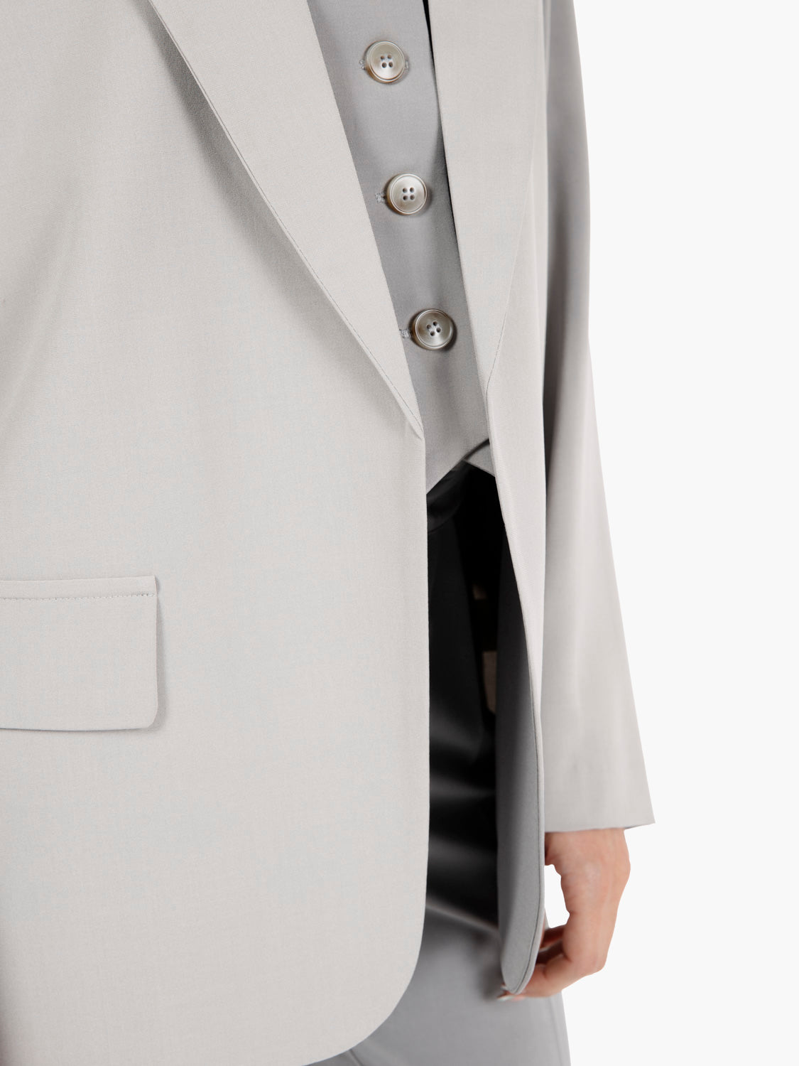 Blazer senza bottoni grigio