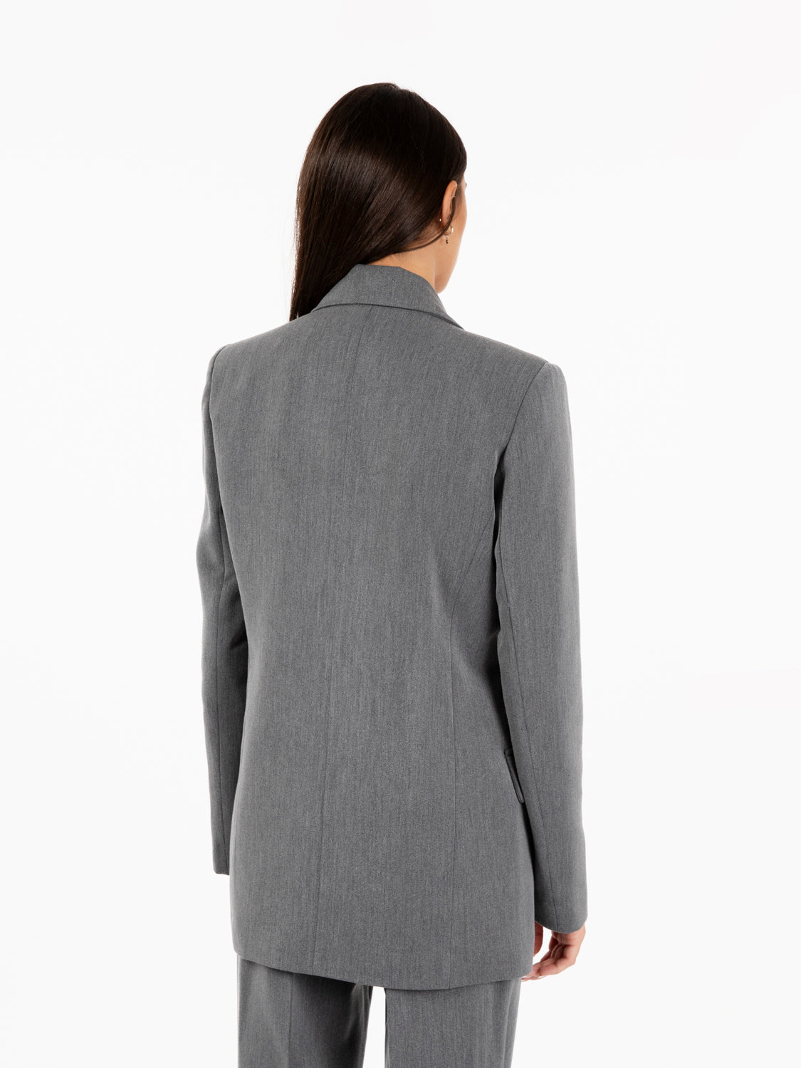 Blazer senza bottoni grigio