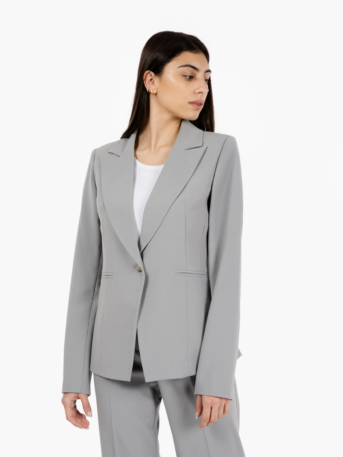 Blazer senza bottoni grigio