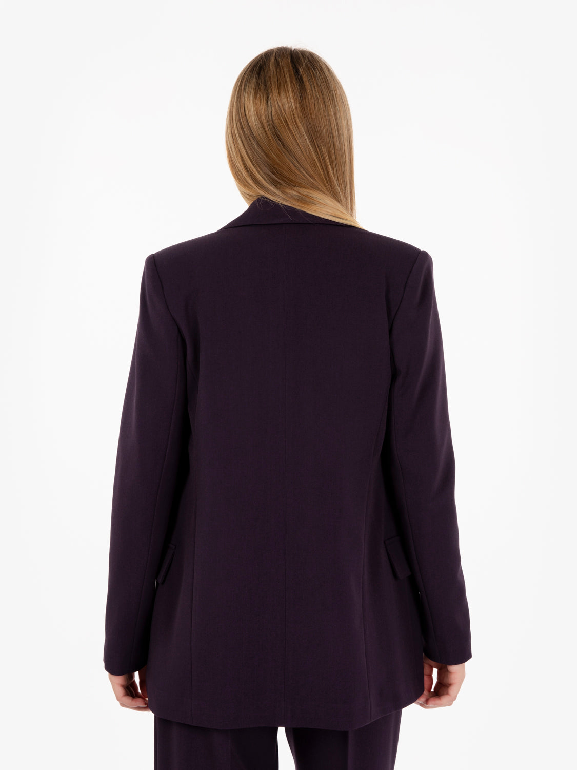 Blazer senza bottoni melanzana