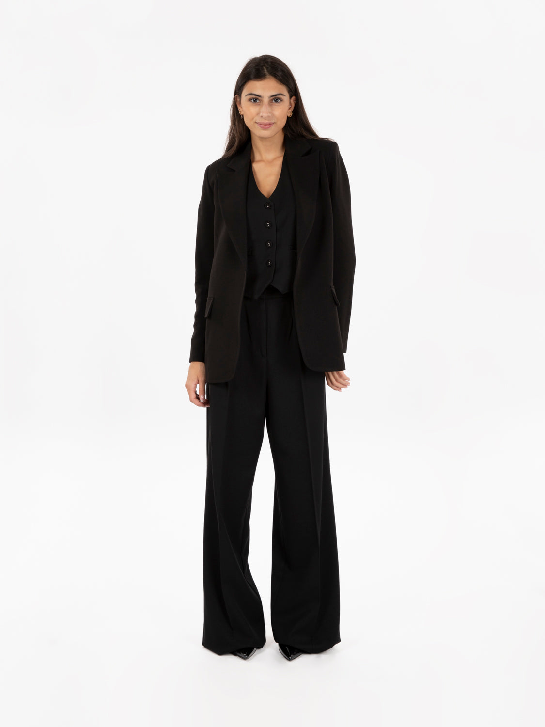 Blazer senza bottoni nero