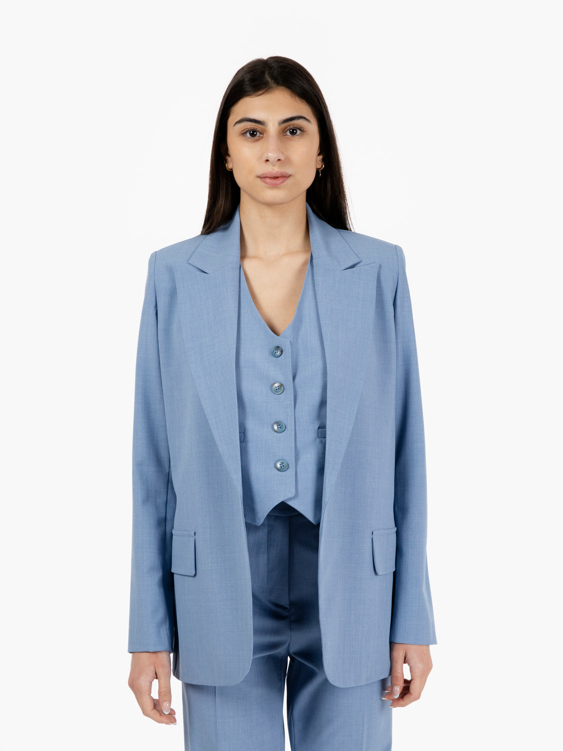 Blazer senza bottoni polvere