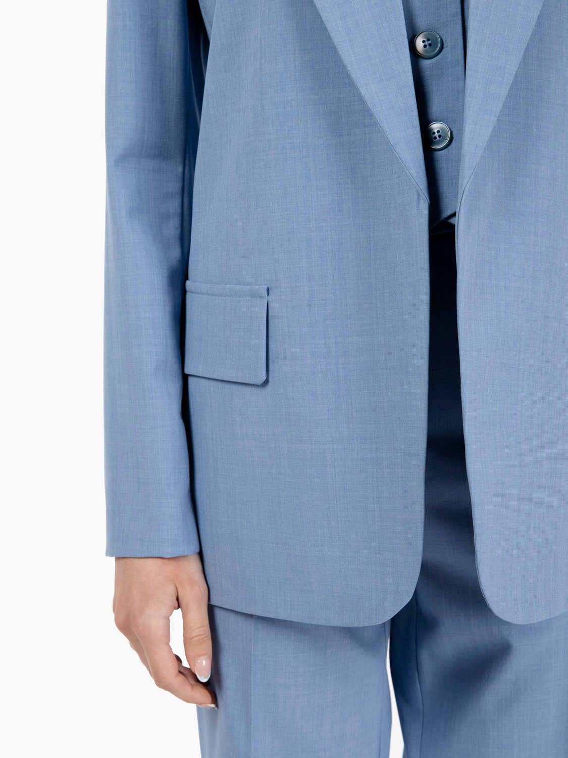 Blazer senza bottoni polvere