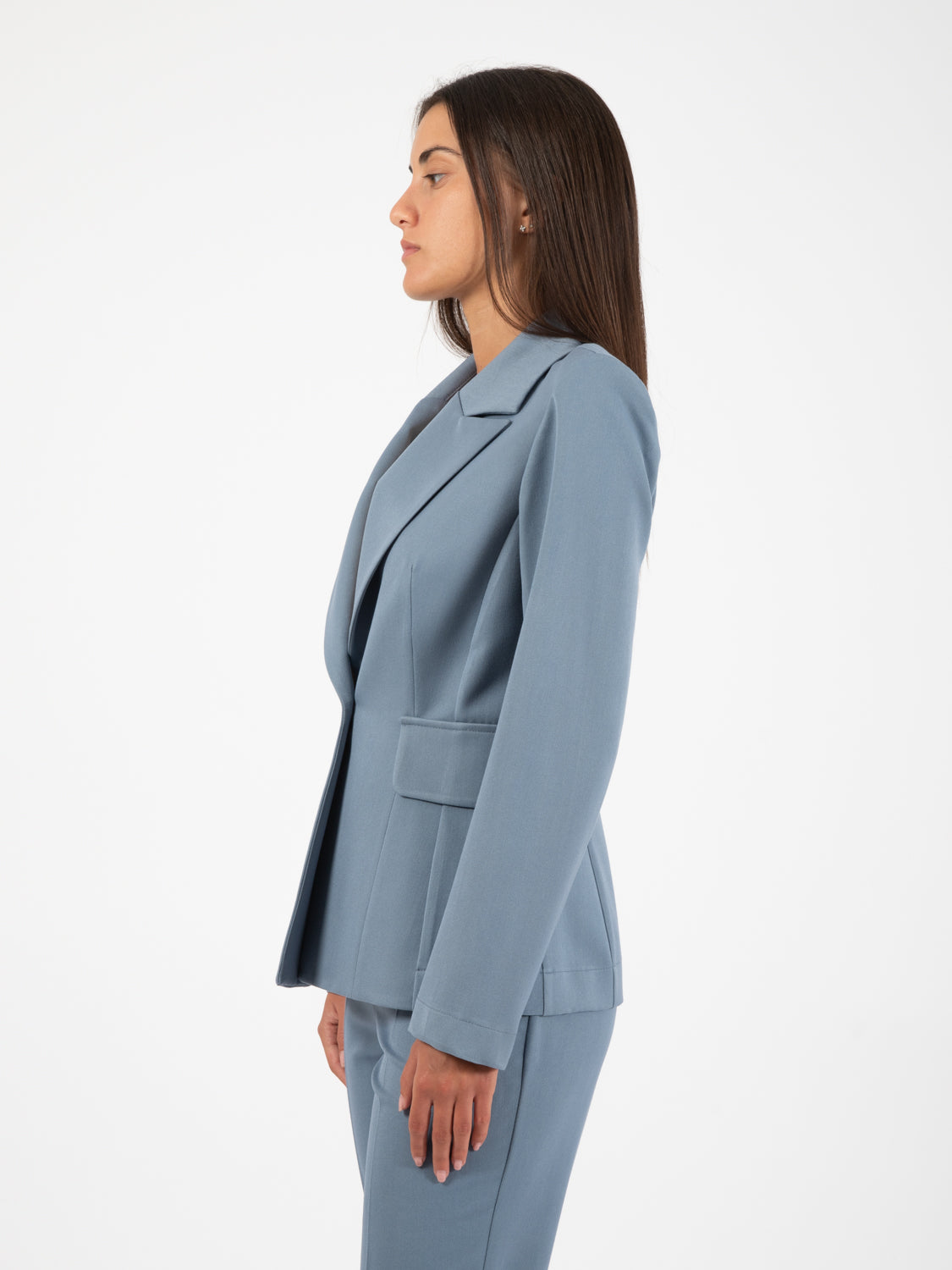 Blazer sfiancato azzurro polvere