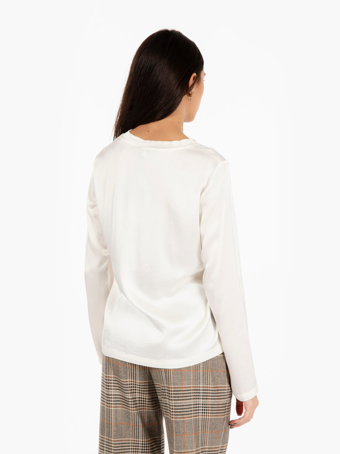Blusa morbida in raso panna