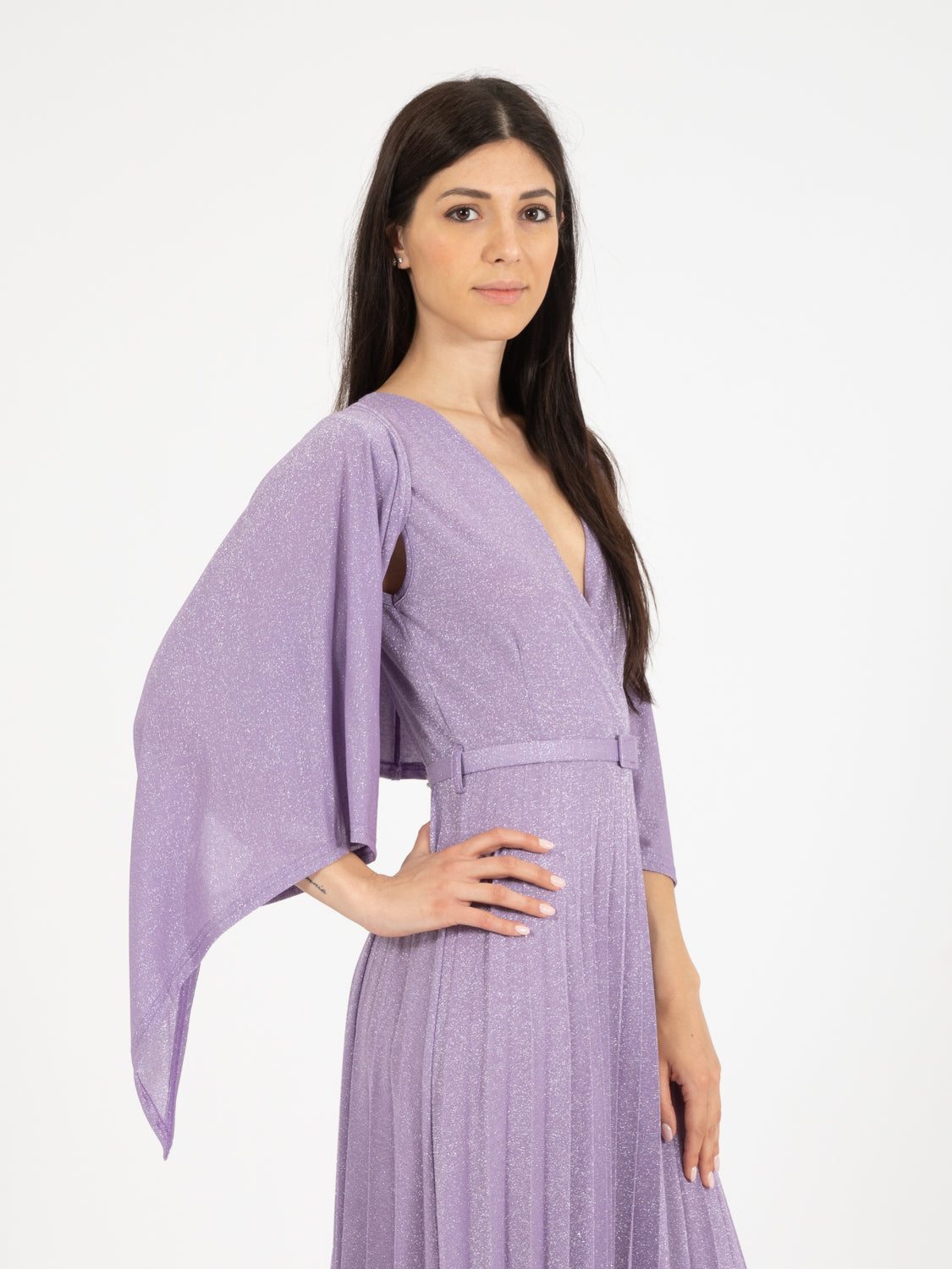 Lilac / silver lurex bolero shrug
