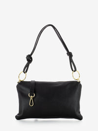 Small black dollar leather shoulder bag