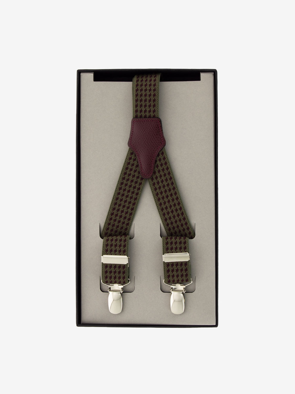 Military regimental suspenders / burgundy