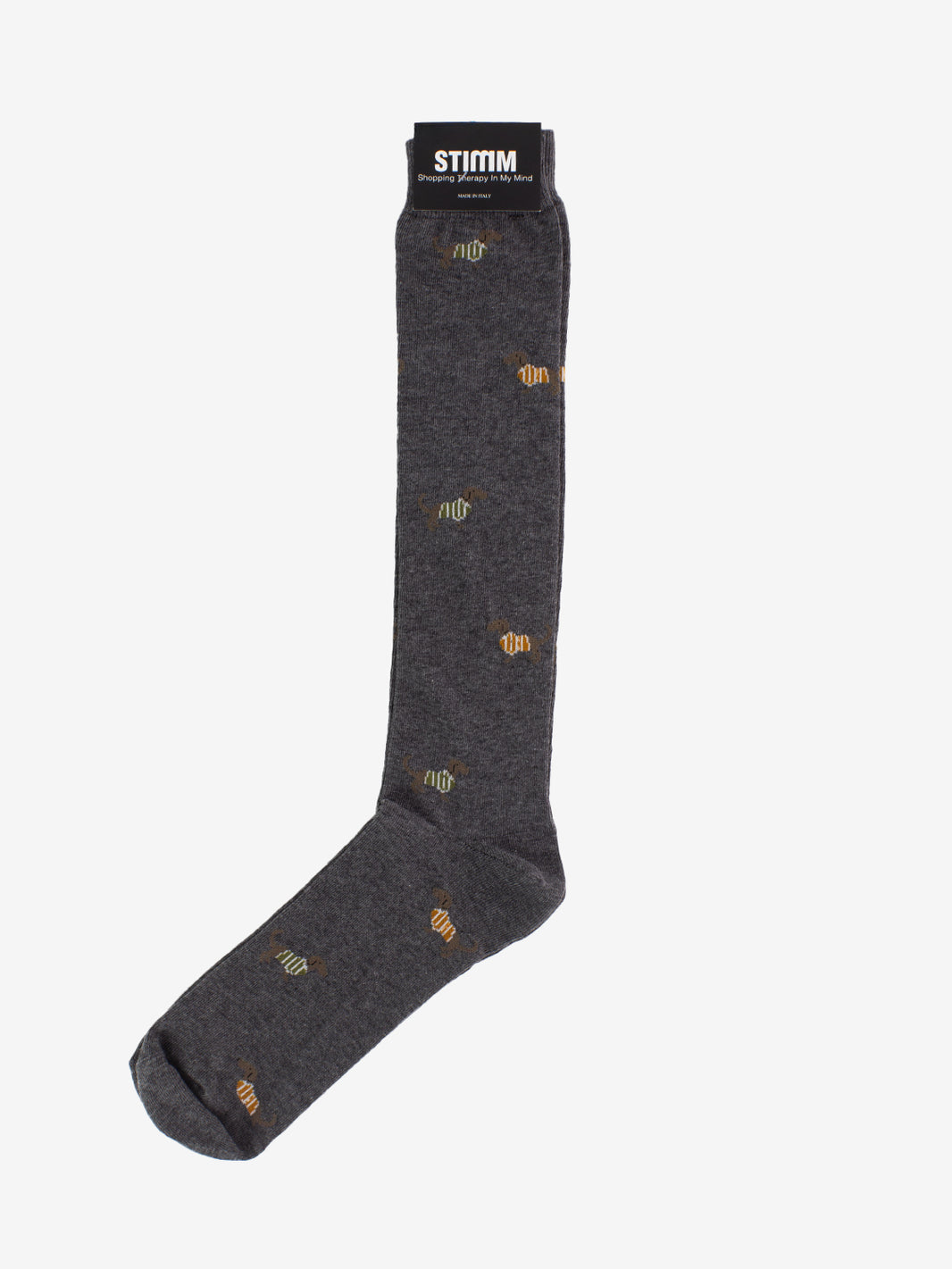 GREY DACHSHUND SOCK 518LF_GRIGIO
