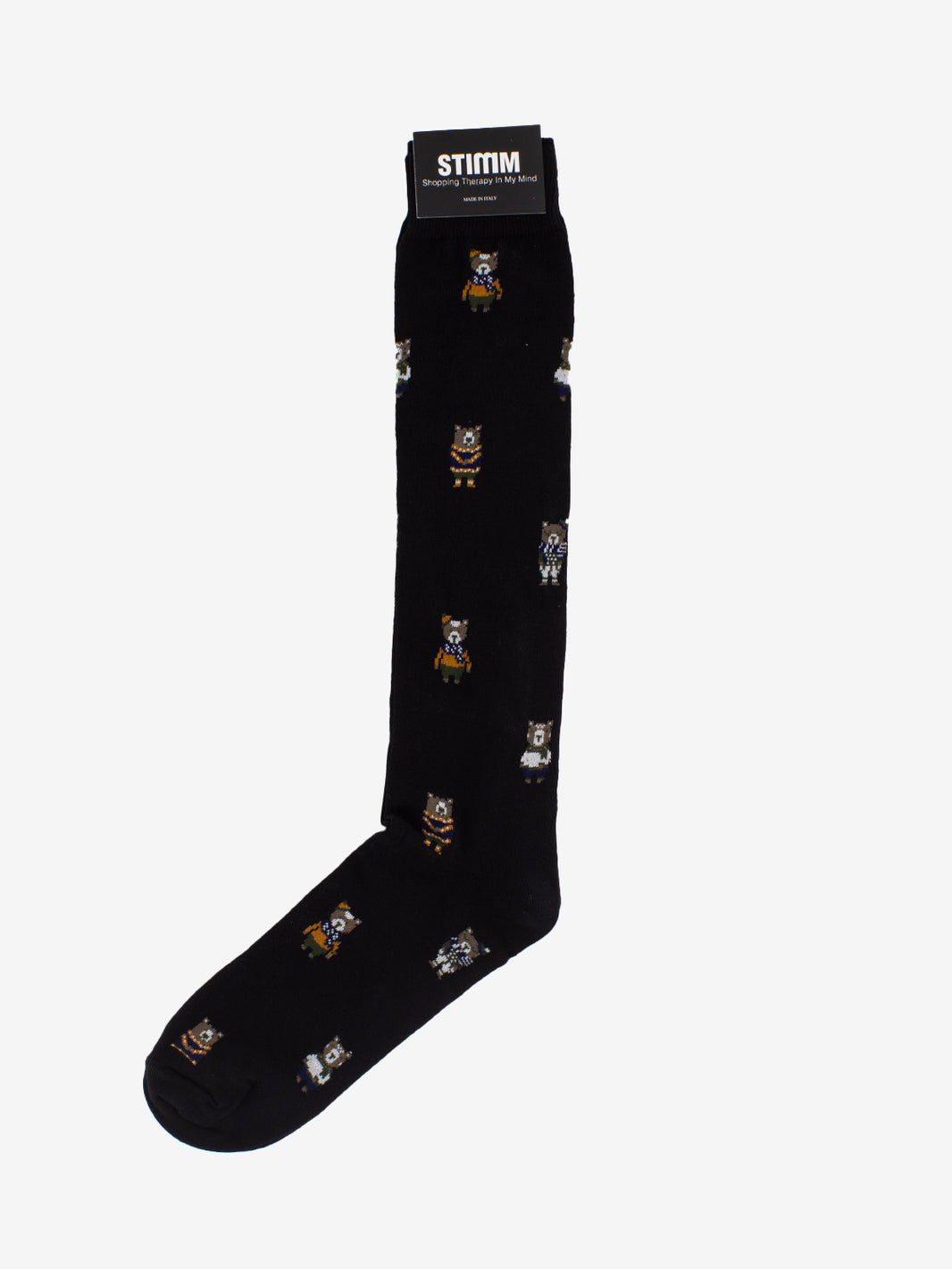 BLACK TEDDY BEAR SOCK 510LF_NERO