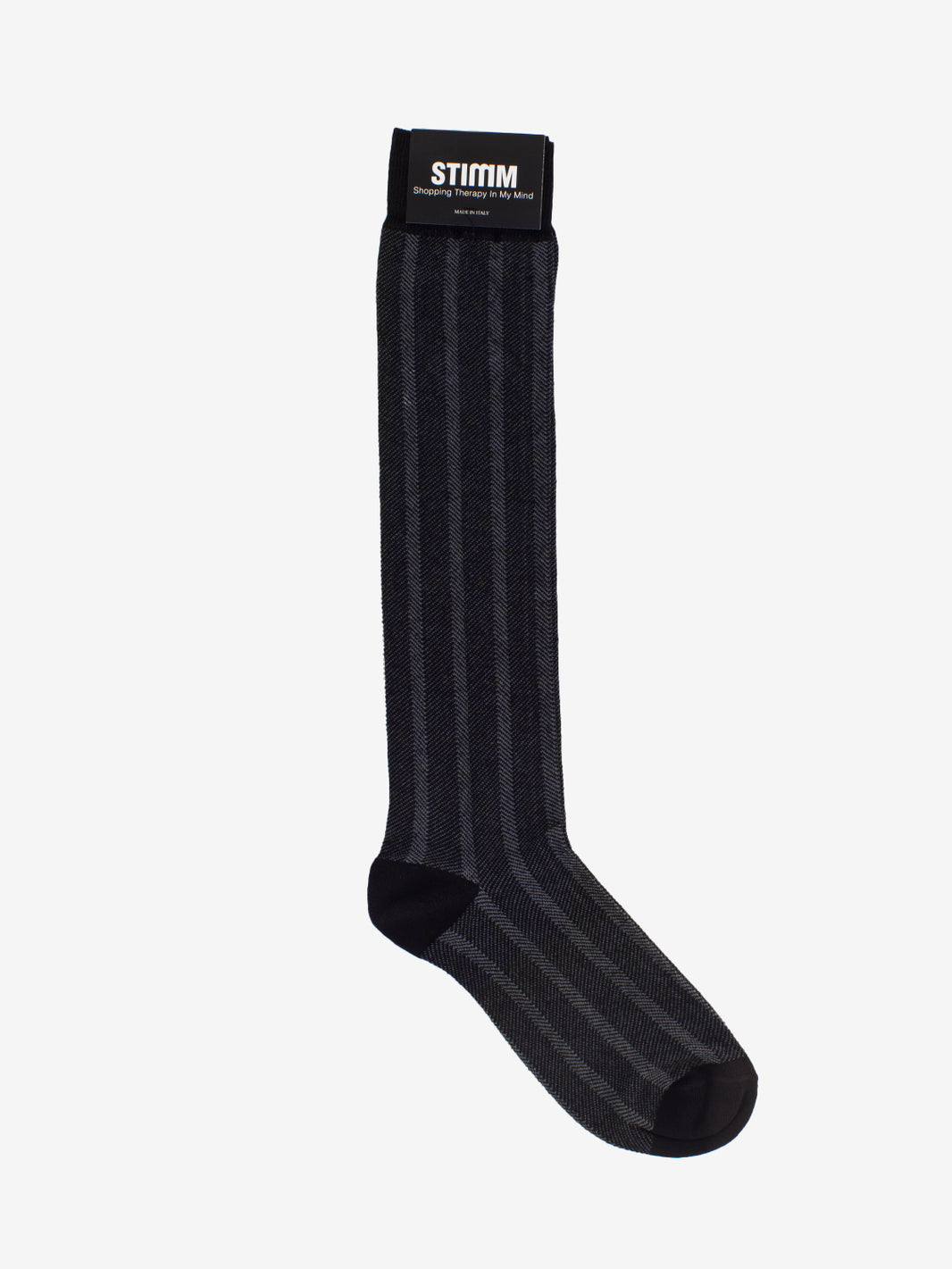 Calzini lunghi a righe grigi