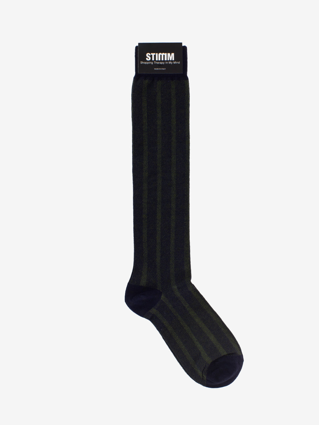 Calzini lunghi a righe verde
