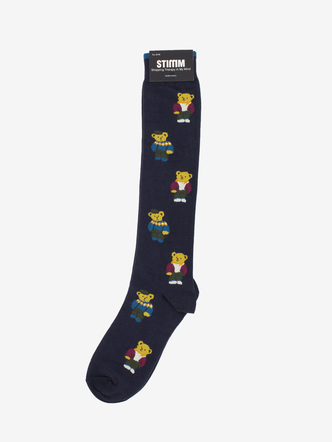 Long blue teddy bear sock
