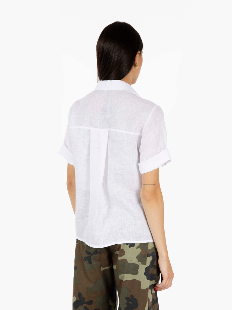 STIMM - Camicia a scatola in lino bianco