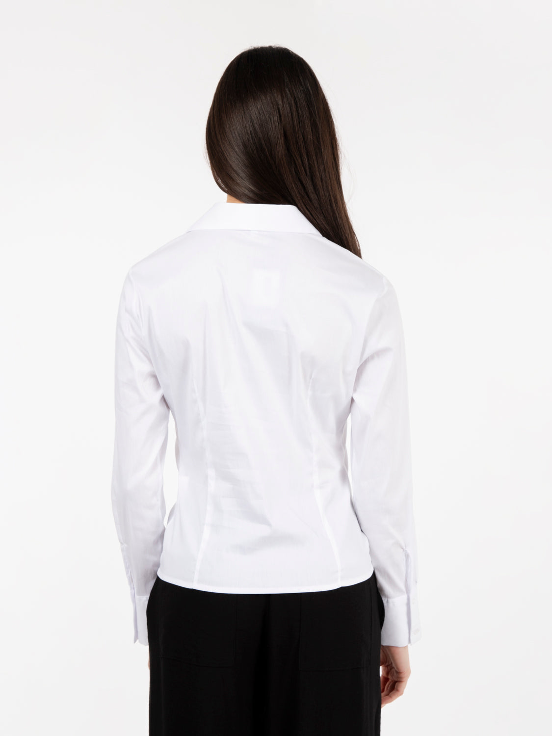 White ruffled shirt