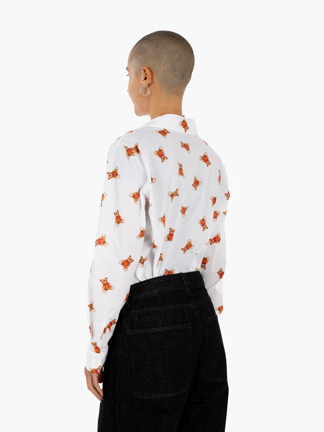 Camicia con fantasia orsetti bianca