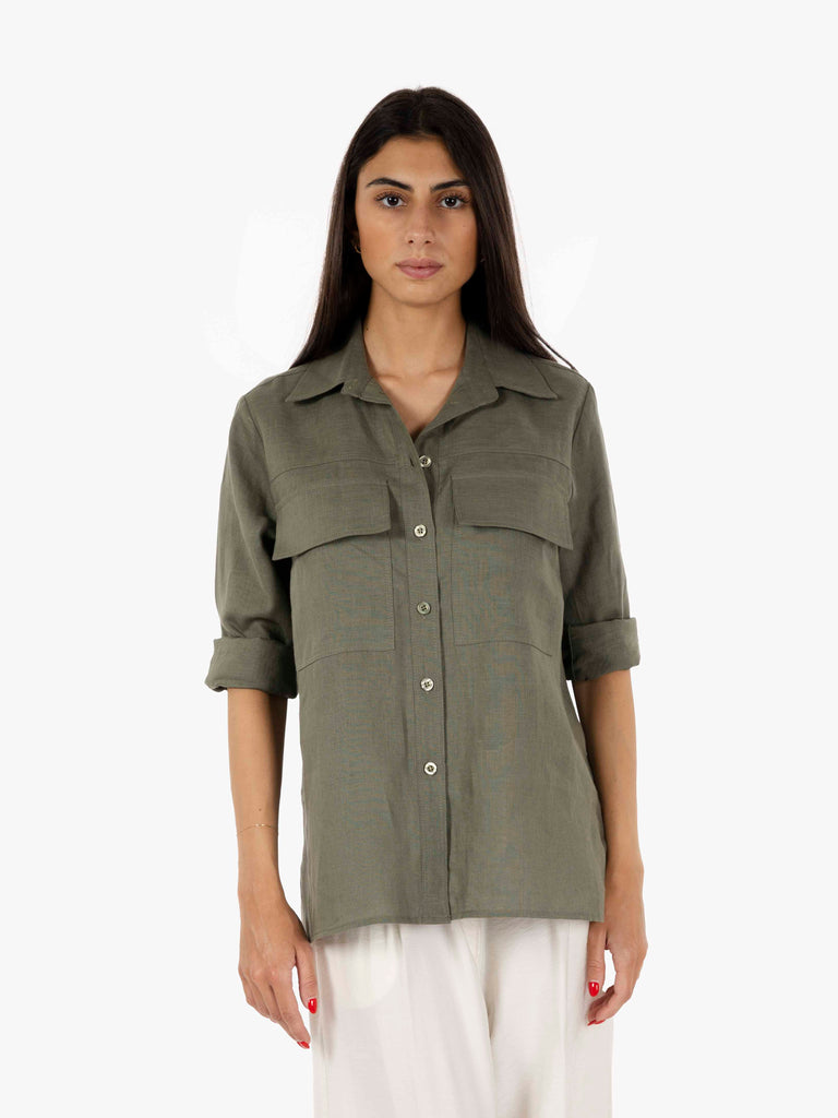 STIMM - Camicia con tasche verde militare