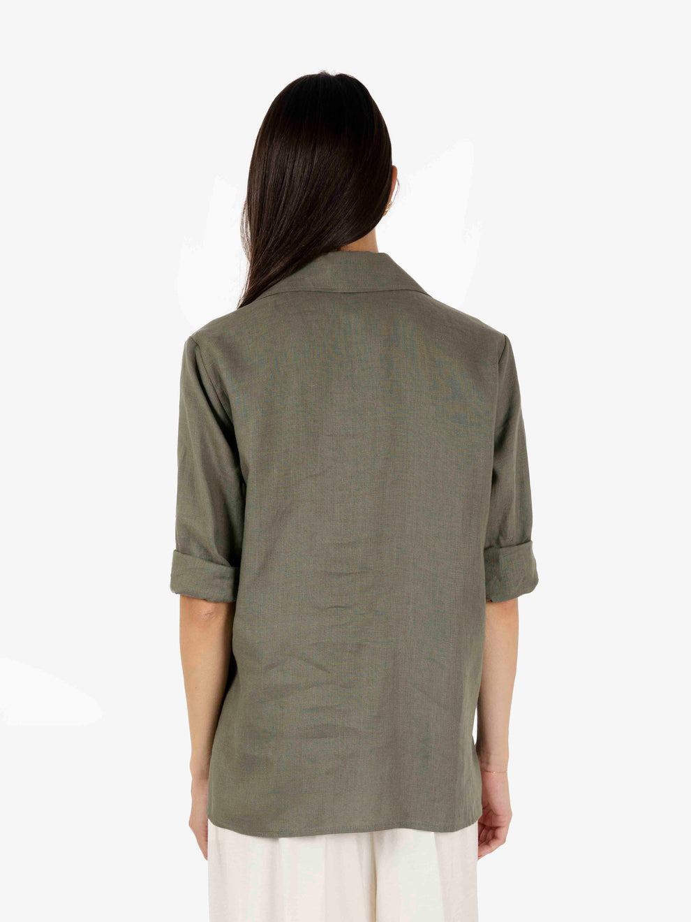 Camicia con tasche verde militare