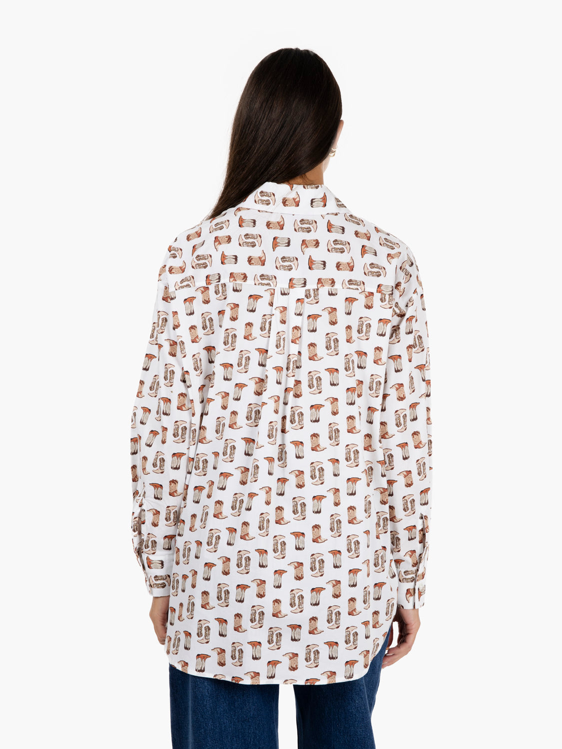 Camicia fantasia country bianca