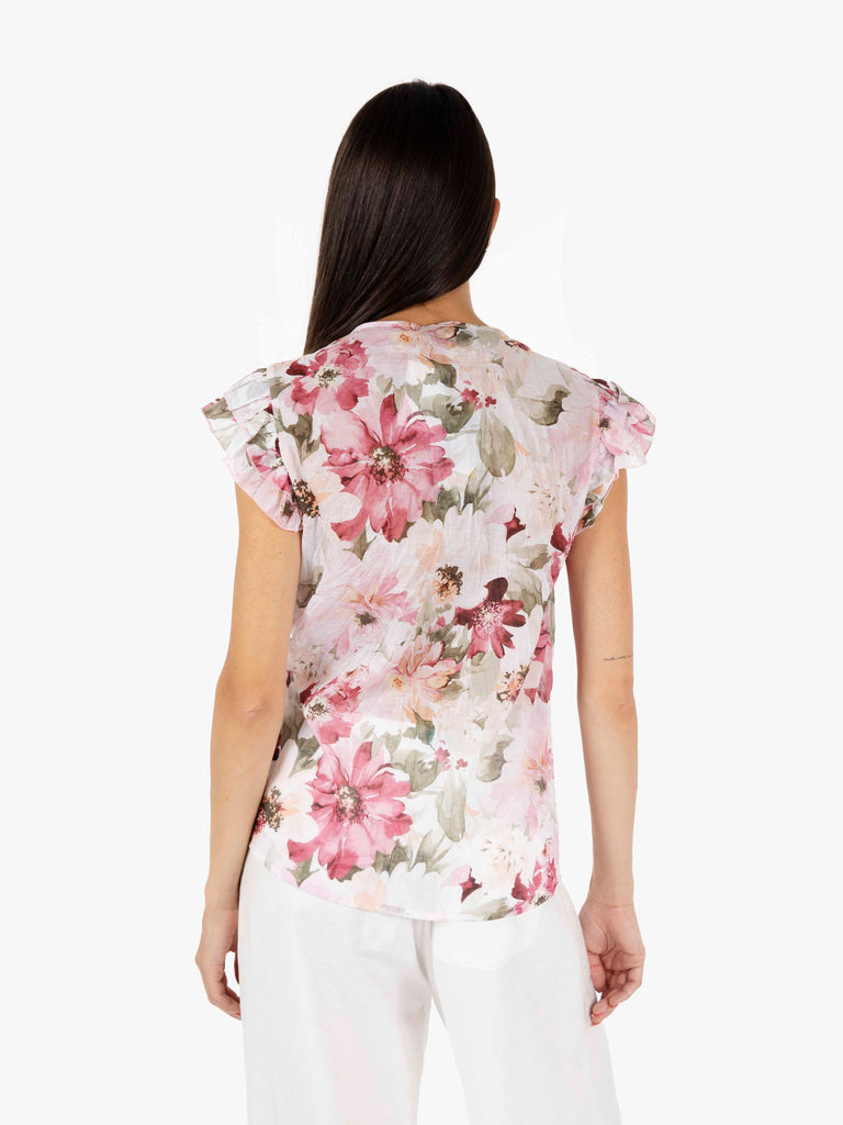 STIMM - Camicia fantasia floreale rosa
