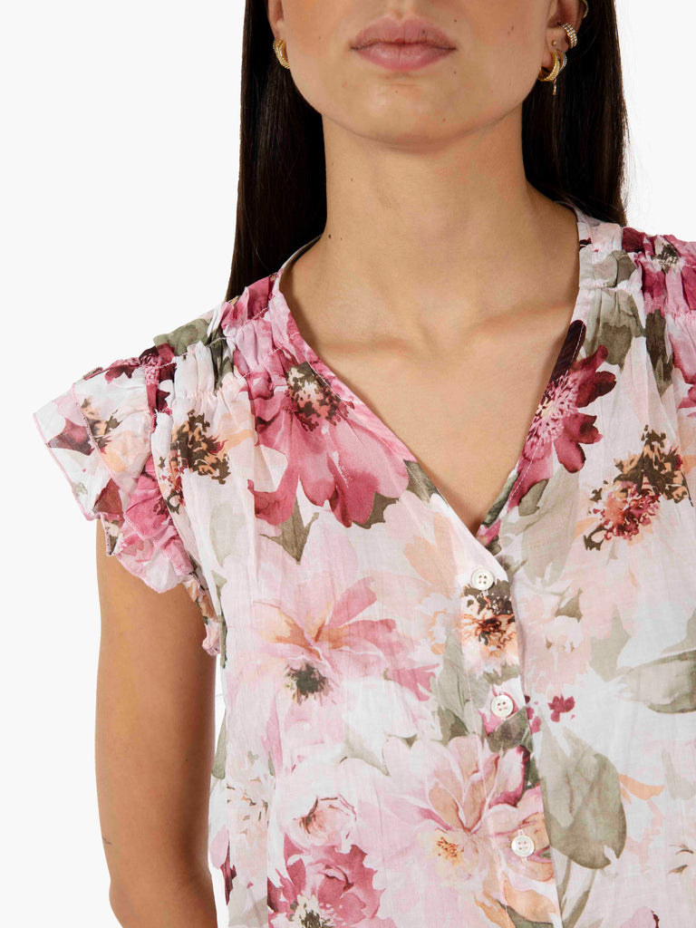 STIMM - Camicia fantasia floreale rosa