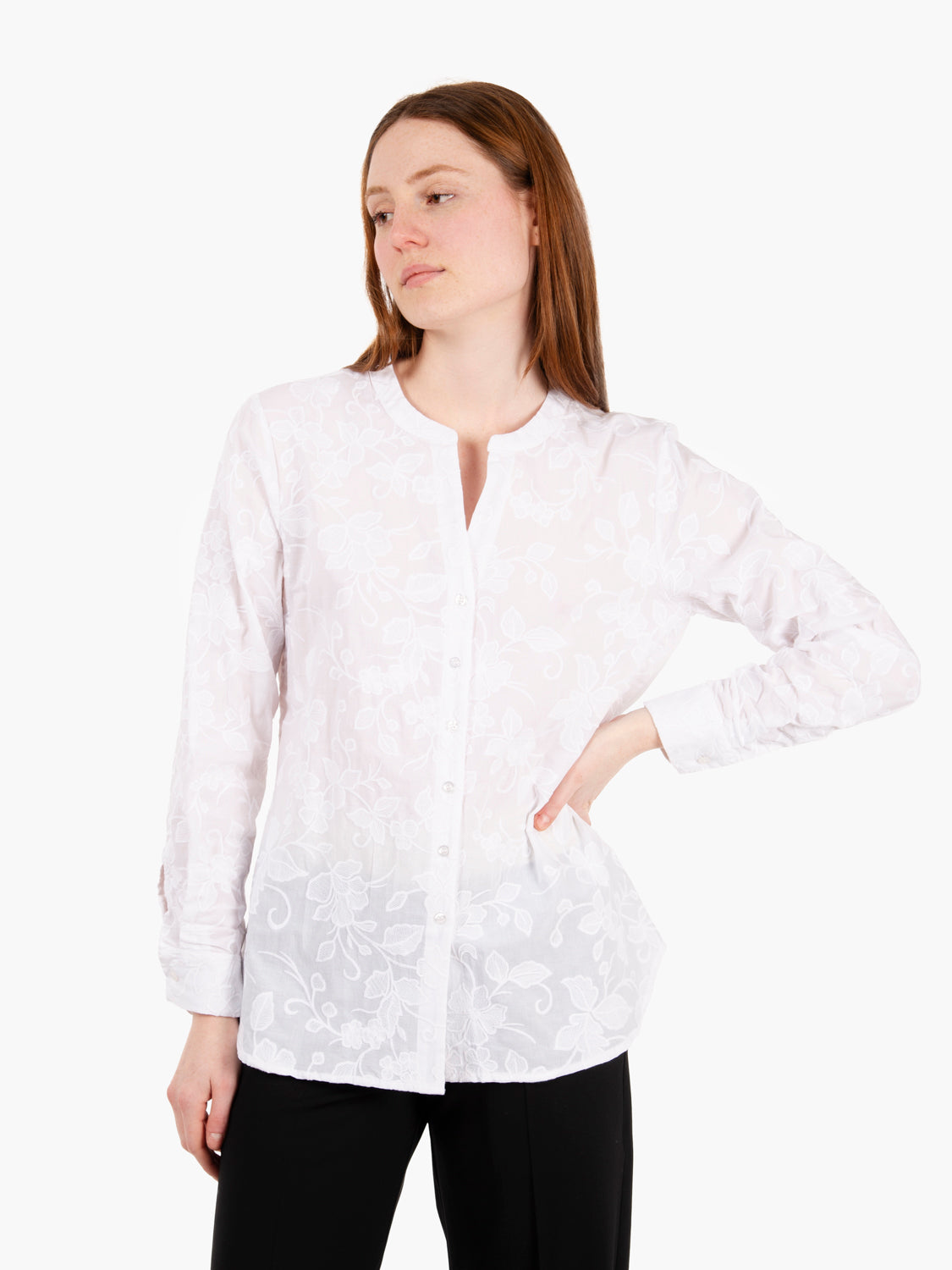 Iliana white embroidered shirt
