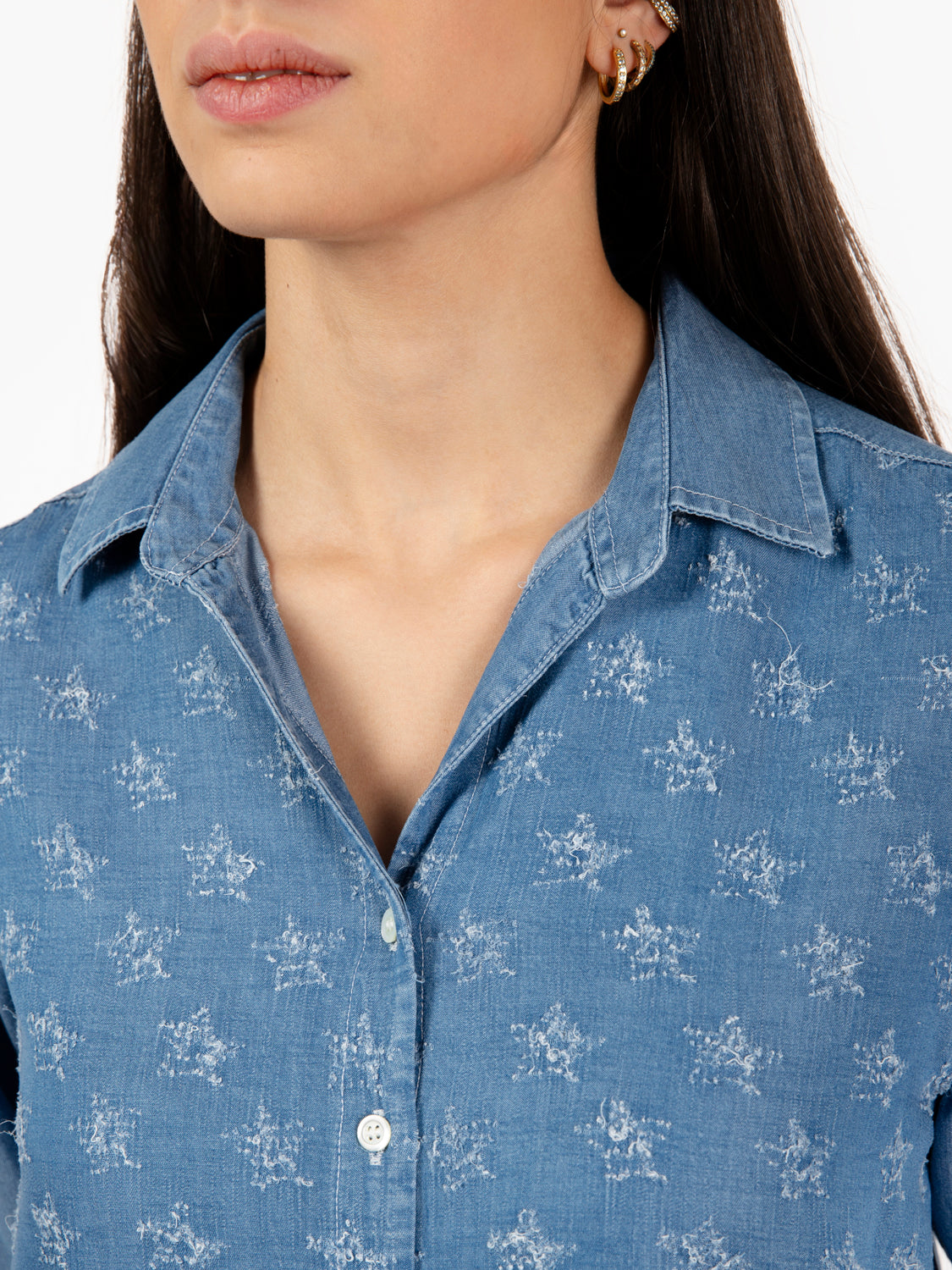 Immaculate Shirt with Stars Light Denim