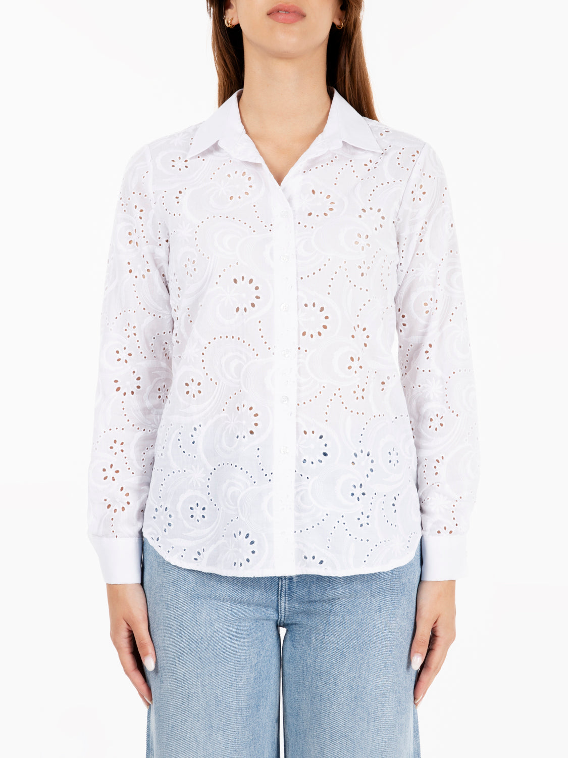 White Sangallo Cotton Shirt