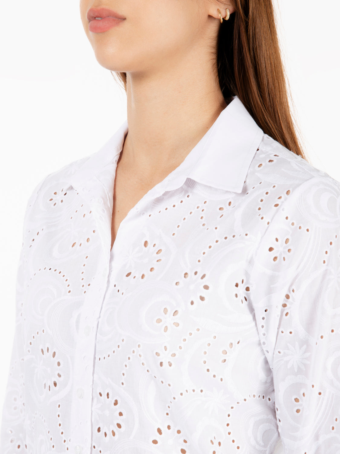 White Sangallo Cotton Shirt