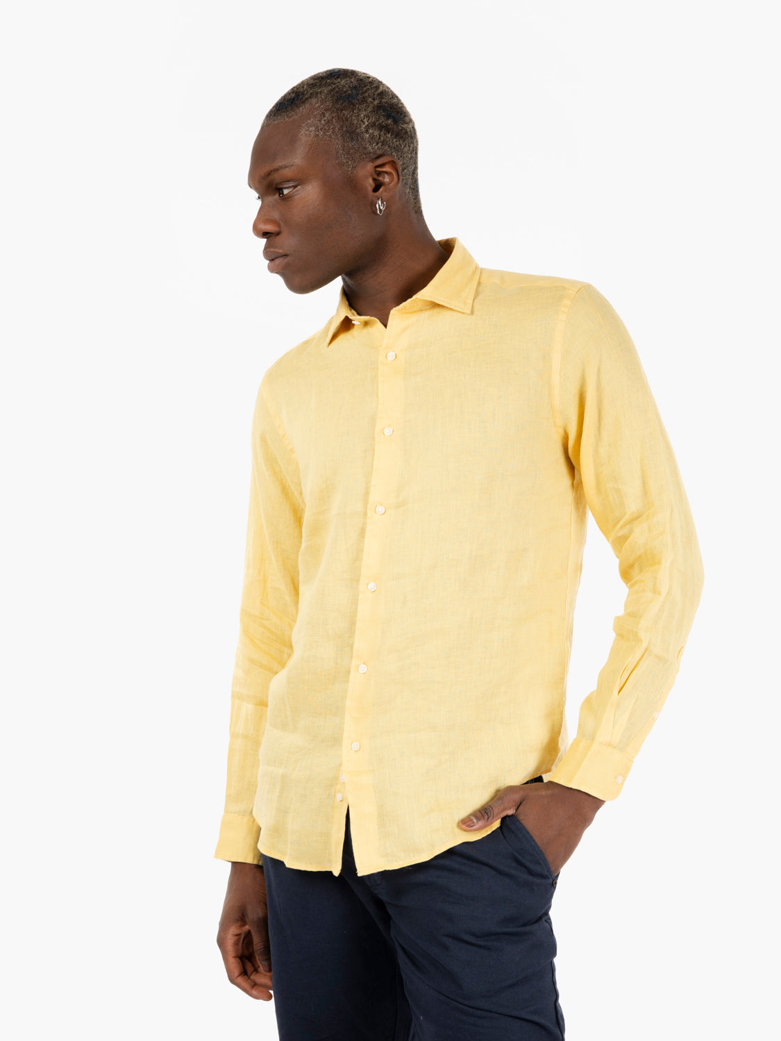 Giallo Camicia Ocra Stimm Camicia In Lino Ocra STIMM