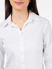 STIMM - Camicia in tessuto operato bianca