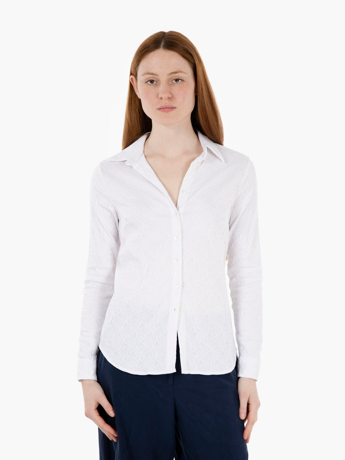 Indigo Stretch White Shirt