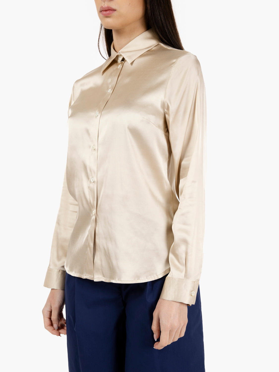 Iria beige satin shirt