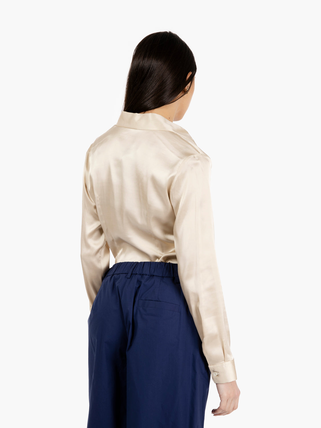 Iria beige satin shirt