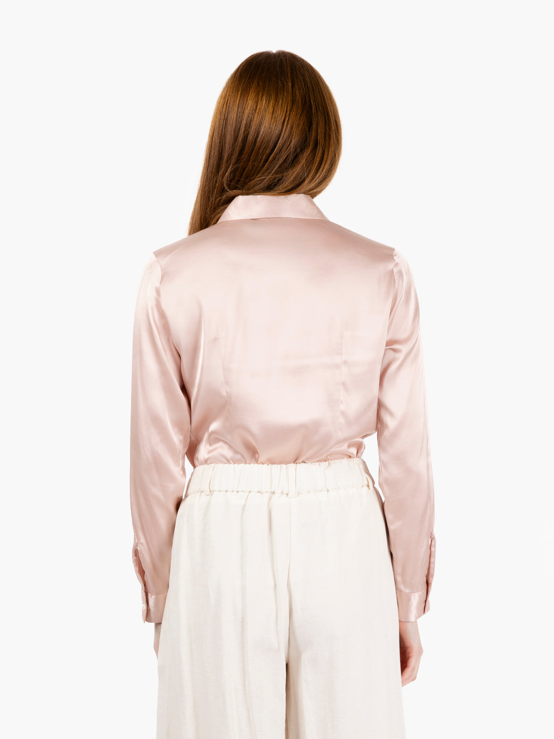 Iria pink satin shirt
