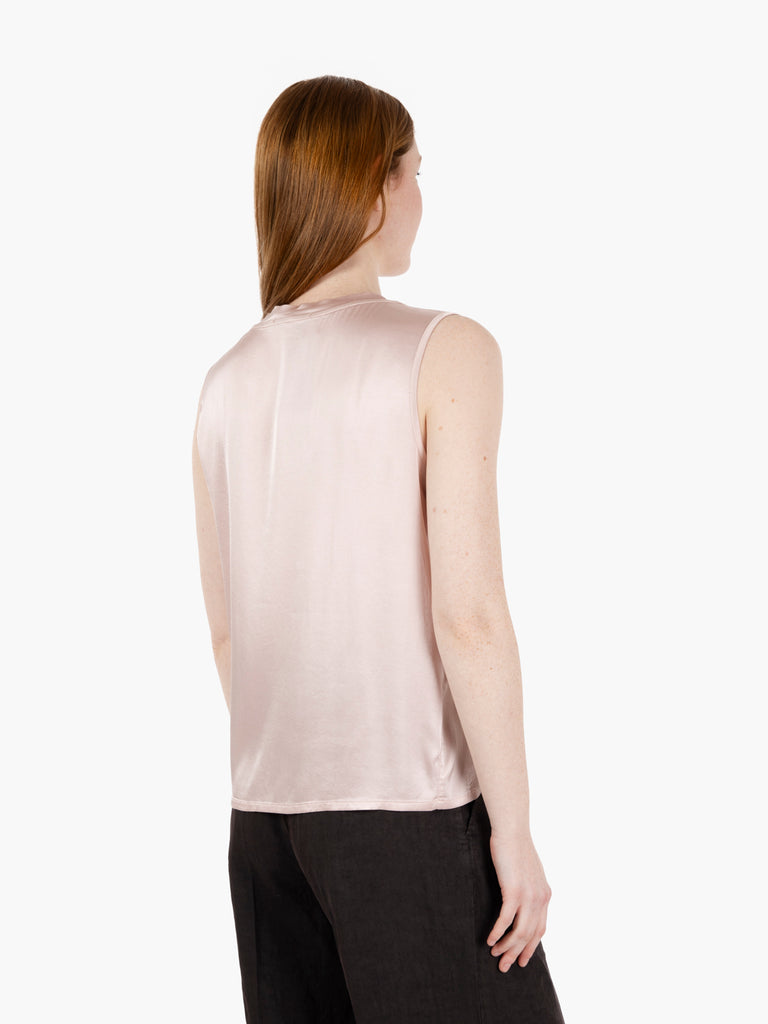 STIMM - Camicia Irina smanicata in raso rosa