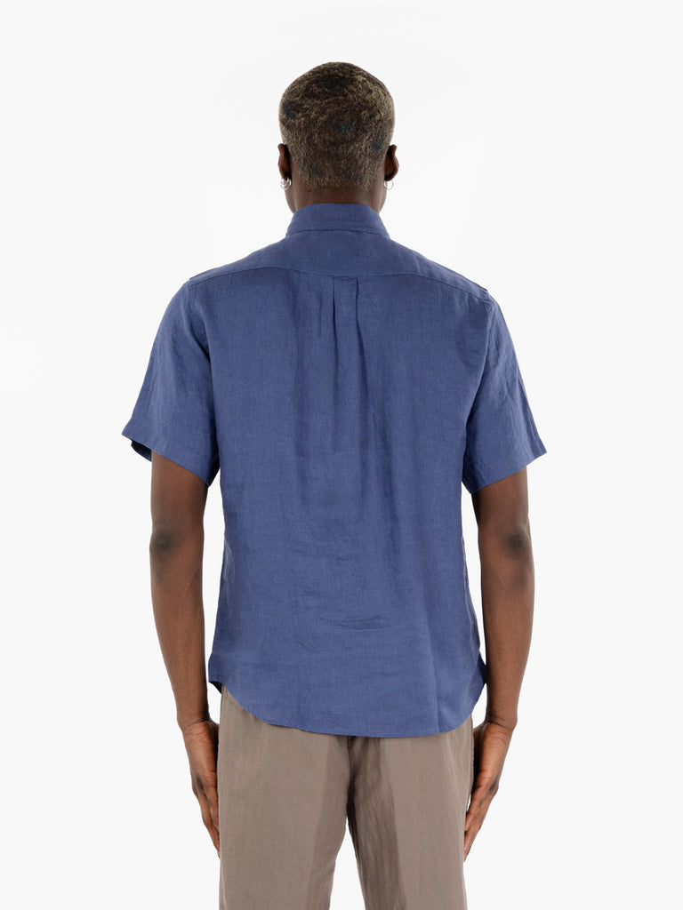 STIMM - Camicia lino a maniche corte ultramarine