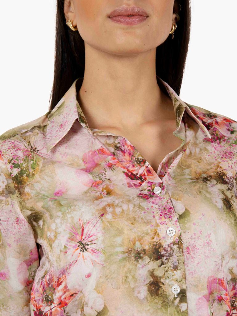 STIMM - Camicia manica corta fantasia floreale