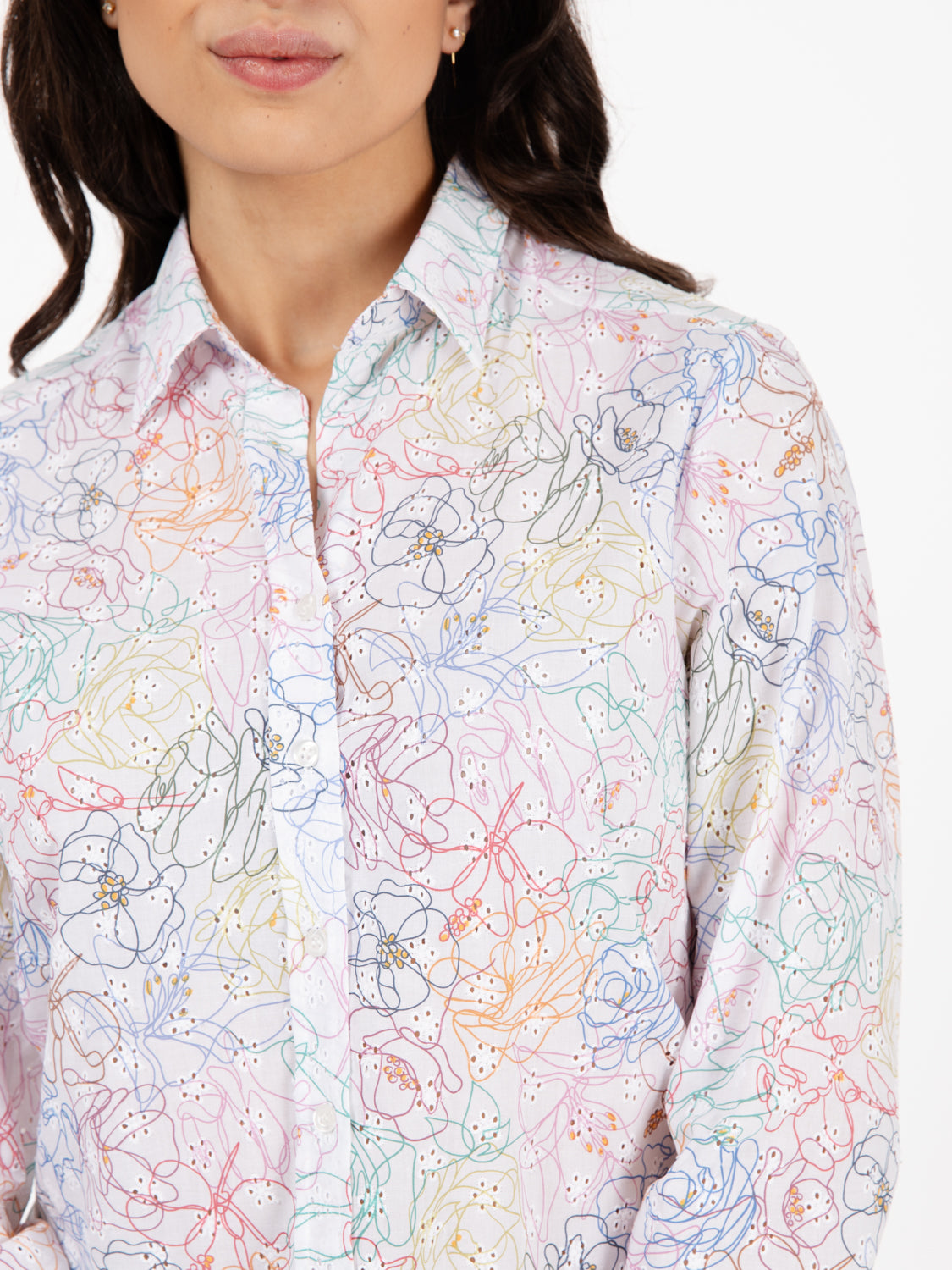 Sangallo shirt in white / multicolor pattern