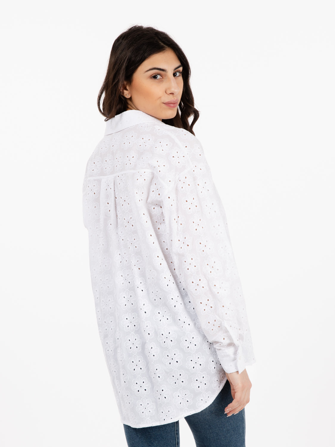 White oversized sangallo shirt