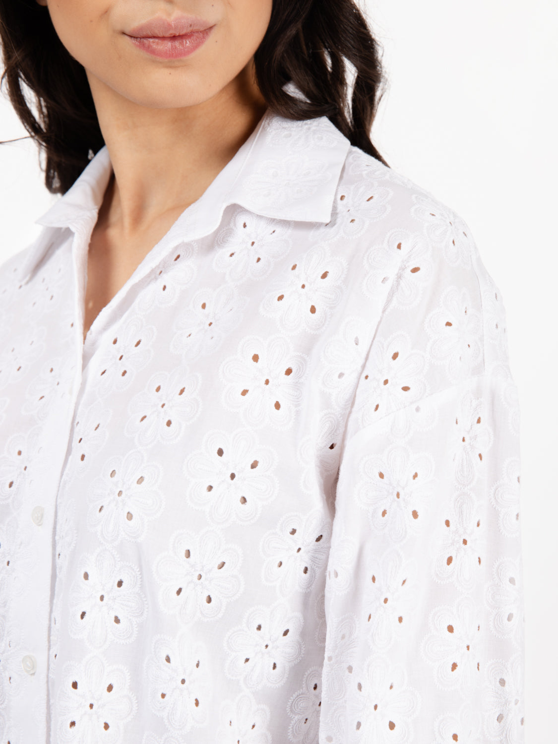 White oversized sangallo shirt