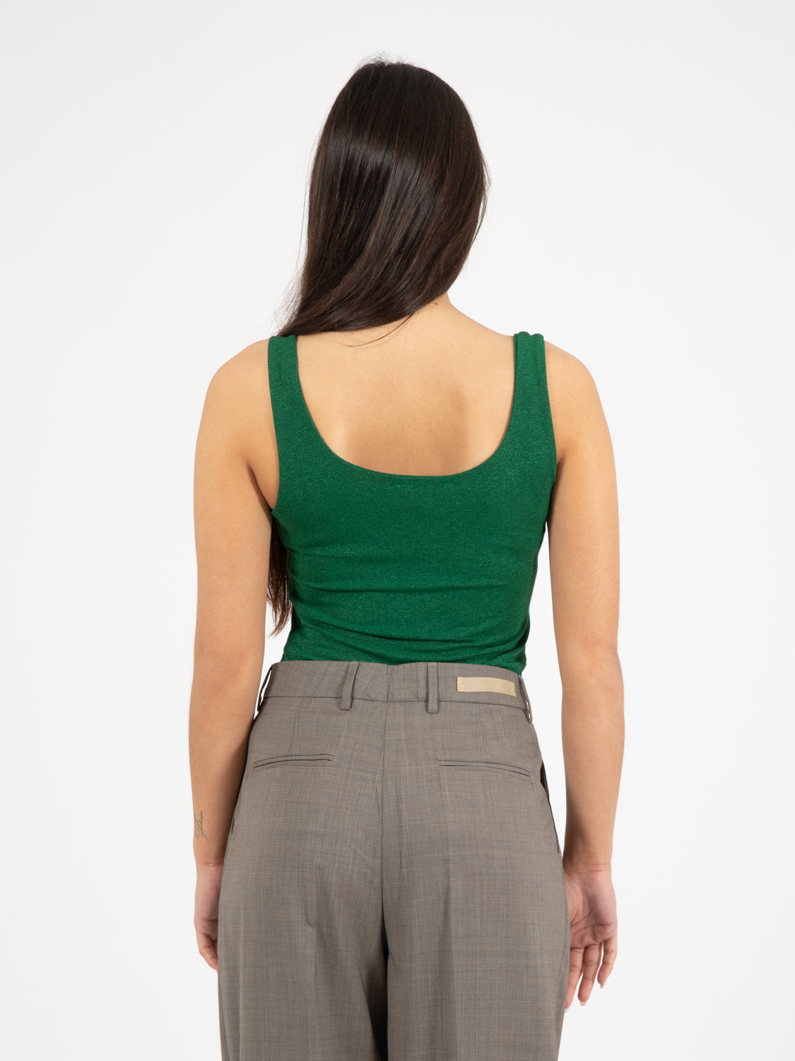 Green lurex tank top