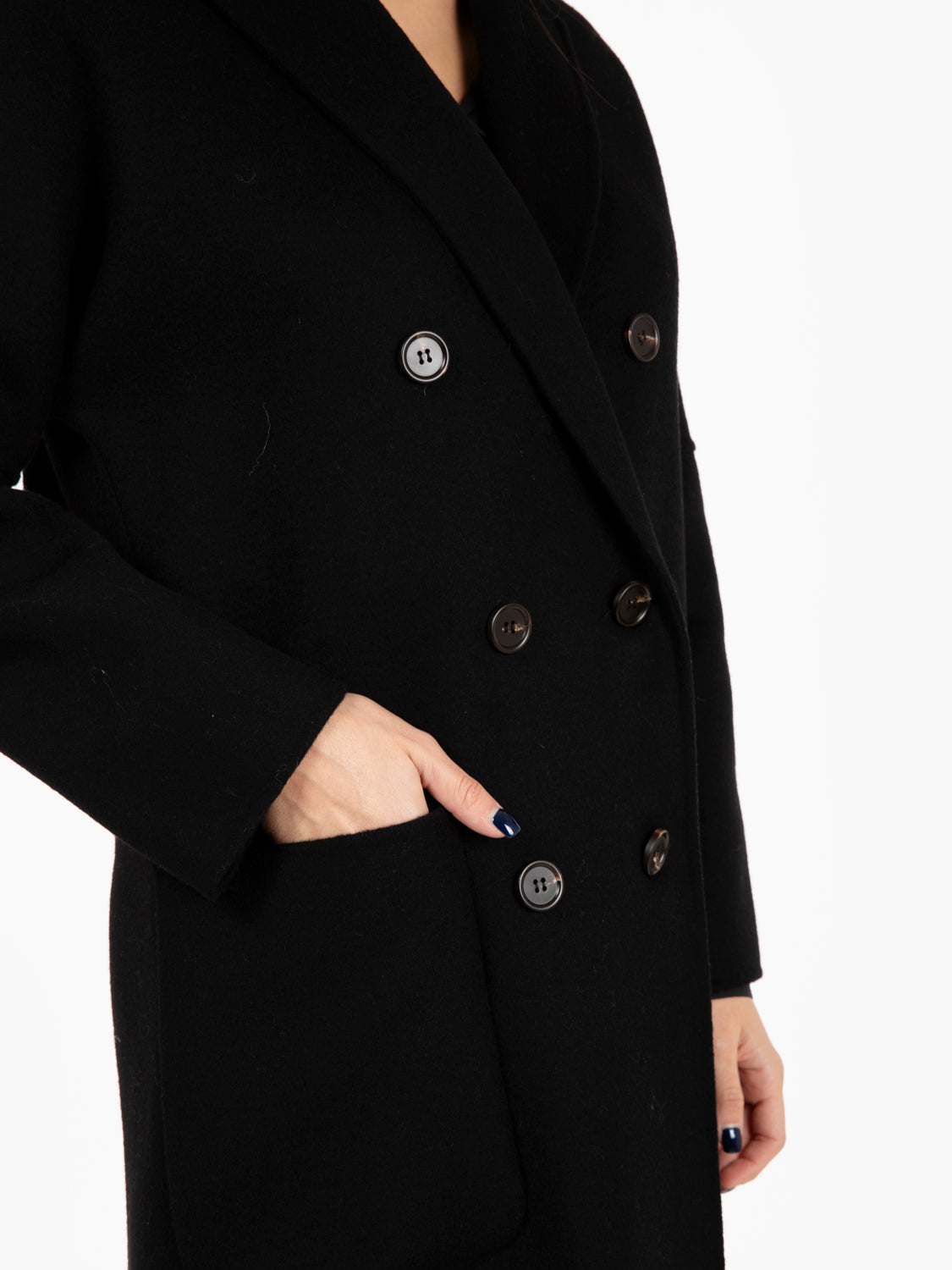 Cappotto lungo Audry doppiopetto nero
