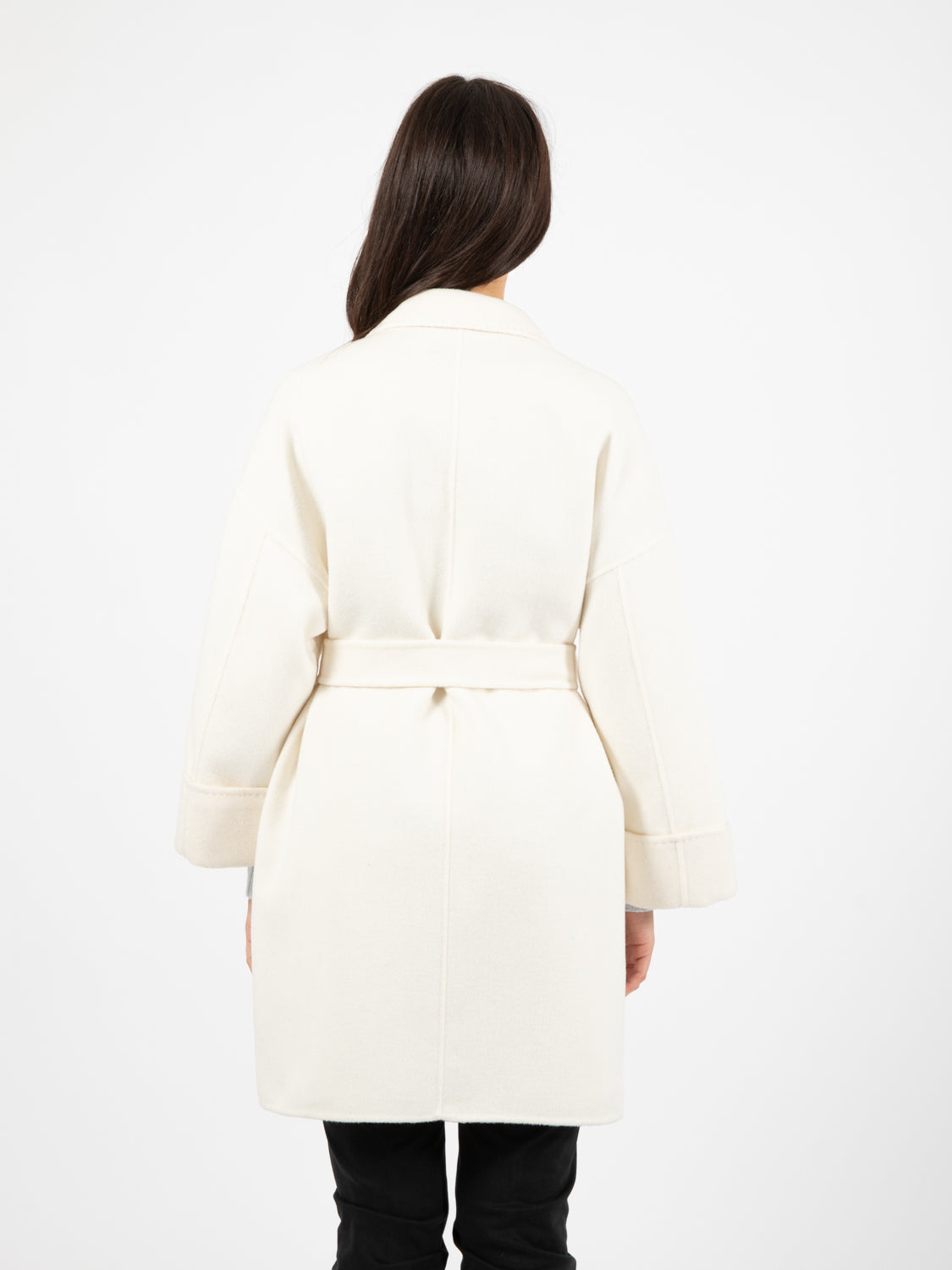 Amber short coat with white sash